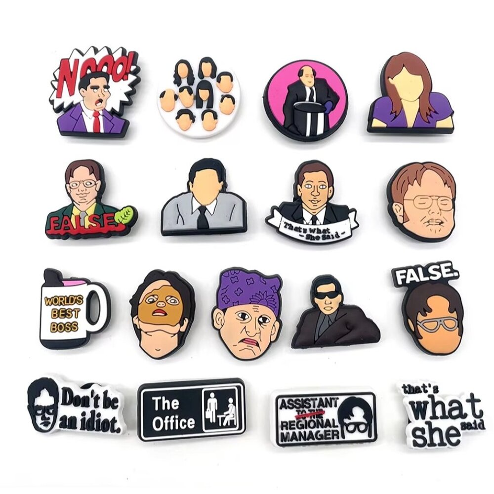 (17) LOT THE OFFICE MICHAEL SCOTT DWIGHT Shoe Clog Charms